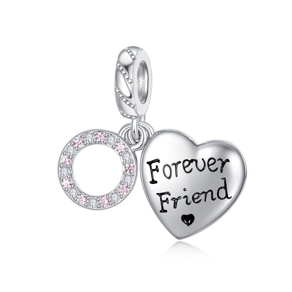 2345 Forever Friend Charm Pendant Sterling Silver Heart Charms fits Pandora